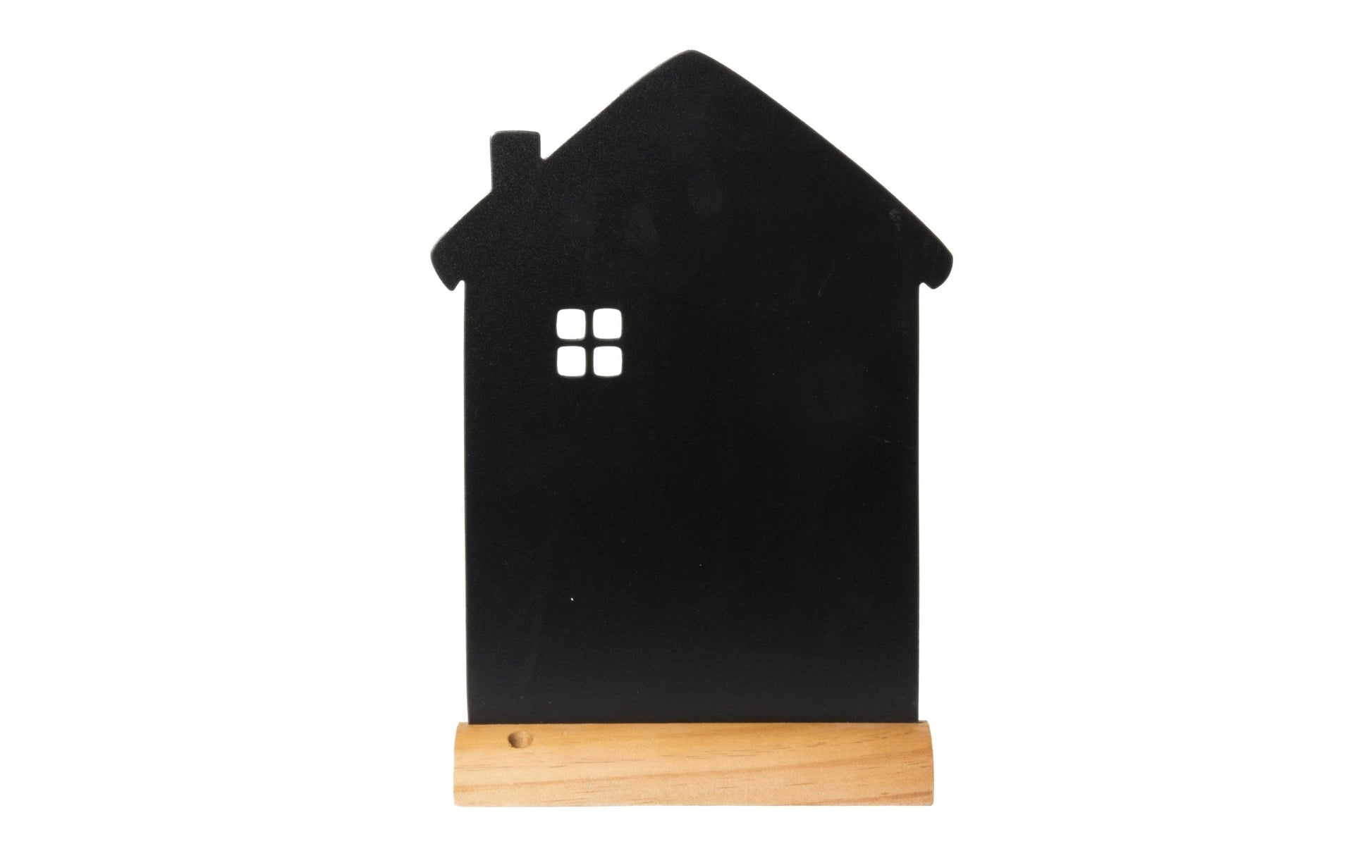 Securit Tischkreidetafel FBT-HOUSE – 210 × 330 mm hoch – Melamin, Holzsockel, schwarz – für Kreide – 1 Stk.