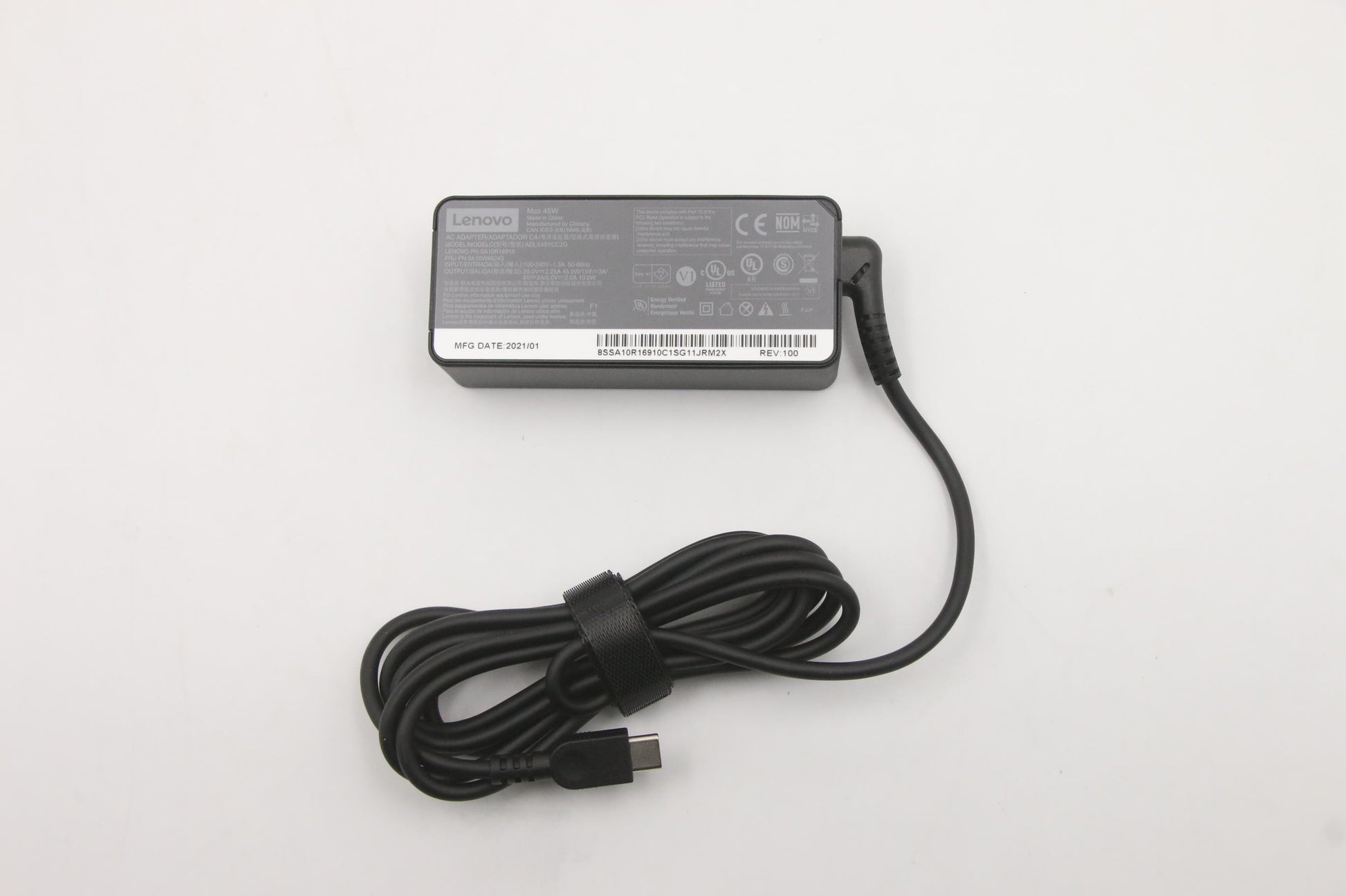 Lenovo 5A10W86243 USB-Ladegerät 45 W – USB-C×2 – für Lenovo-Laptops, schwarz