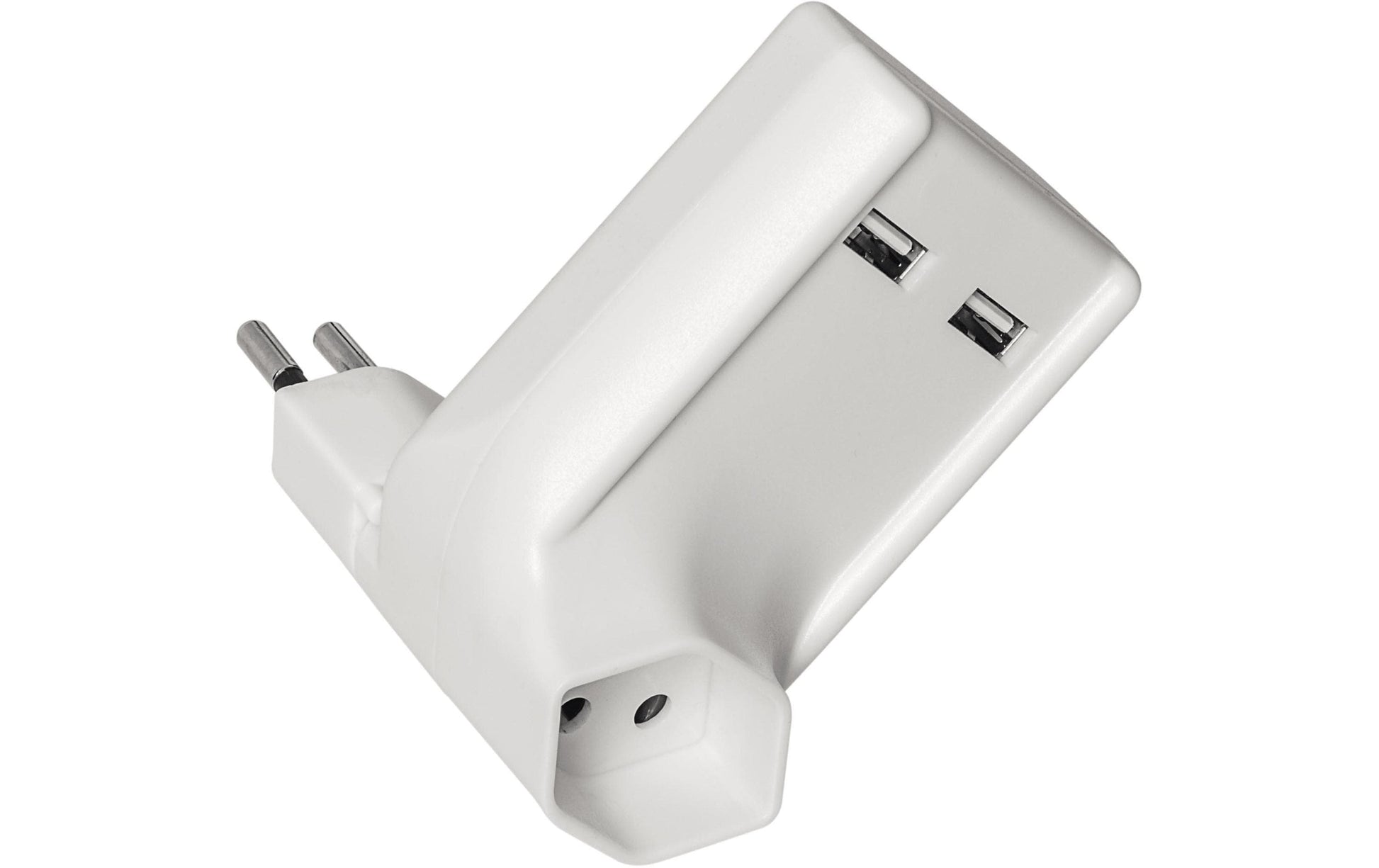 Steffen 1409799 USB-Ladegerät 21 W – drehbar 270°, Kinderschutz – CH-Stecker (T12/T13) – USB-A×2 (5 V/2,1 A)