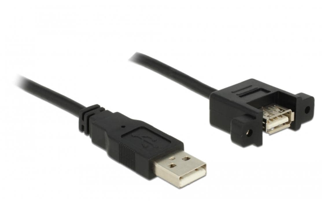 DeLOCK USB-A Verlängerungskabel (Stecker auf Buchse) – USB 2.0 (480 Mbit/s) – 0,25 m – Schwarz