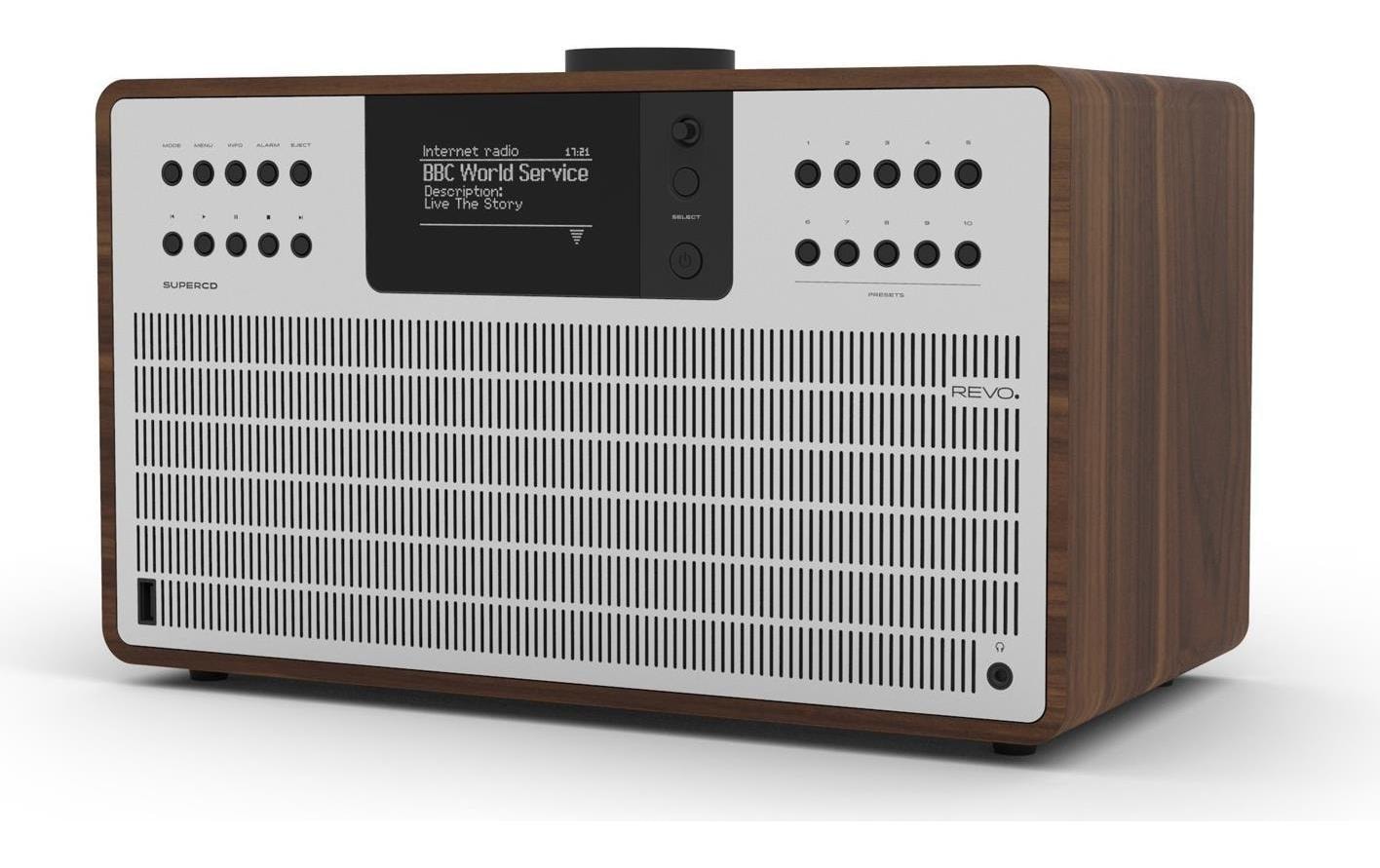 Revo SuperCD – DAB-/Internetradio – Tischradio – DAB+, UKW, Bluetooth, Spotify – Silber