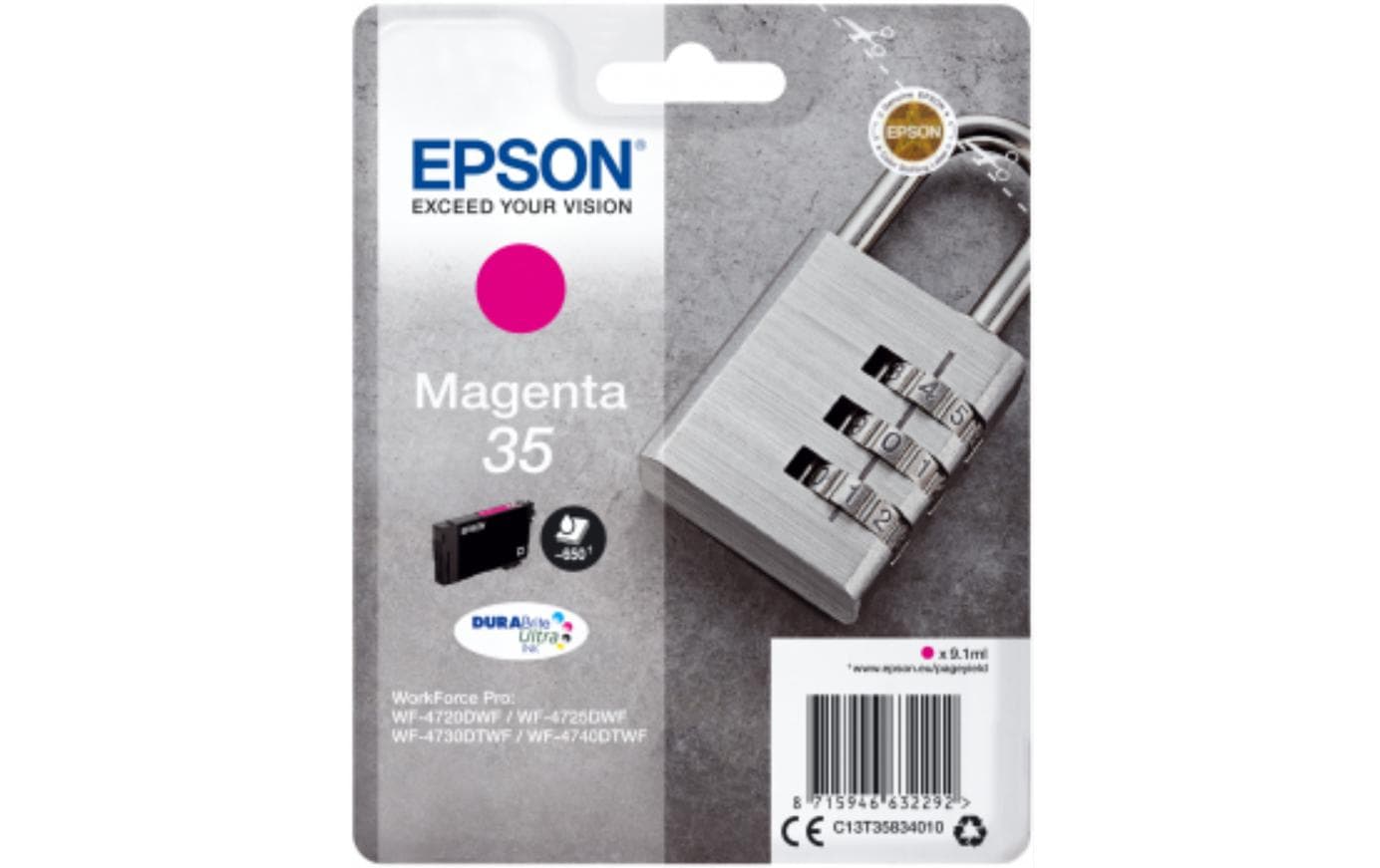 Epson Tintenpatrone 35, Magenta, 9,1 ml – für verschiedene Modelle