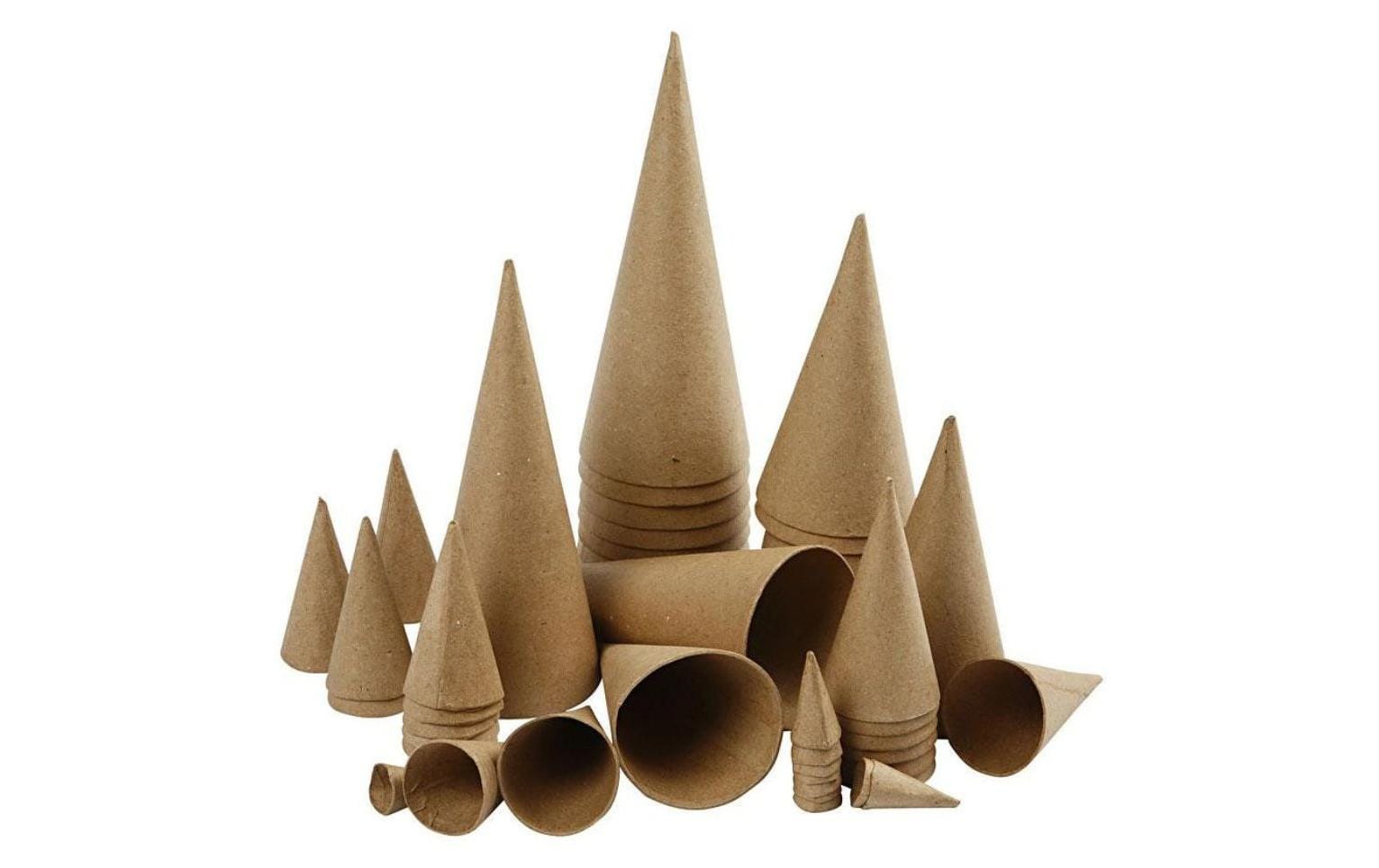 Creativ Company Pappmaché-Rohling, Papier, Verschiedene Formen, 4–20 cm, 50 Stk.