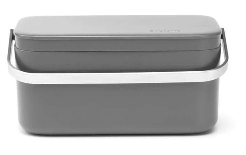 Brabantia Komposteimer – 1,8 l – Kunststoff, rechteckig – Dunkelgrau