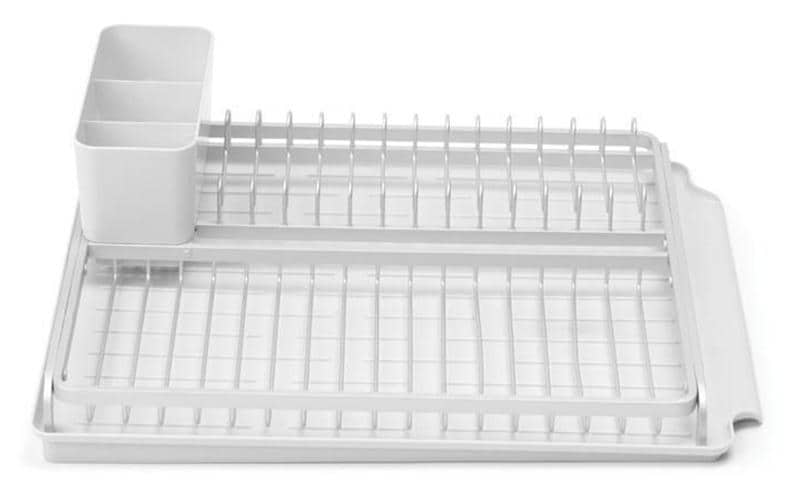 Brabantia Abtropfgestell 38,5 × 49 × 14 cm, Silikon/Aluminium, Hellgrau