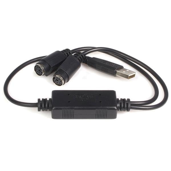 StarTech.com USB zu PS/2 Adapter – 0,435 m, für Tastatur und Maus, Schwarz