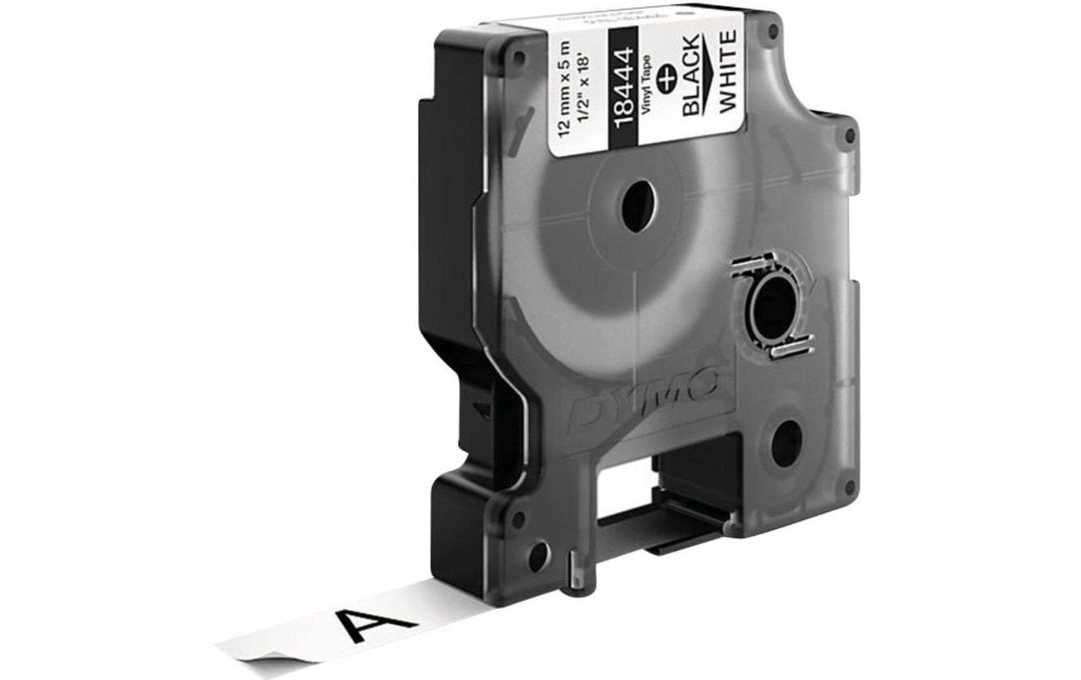 DYMO Schriftband – 12 mm × 5,5 m, weiss, schwarz – für DYMO Rhino: 3000, 4200, 5000 und weitere