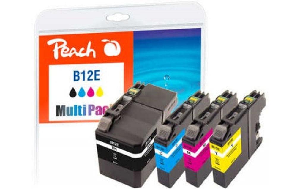 Peach Tintenpatronen-Multipack LC-12E (LC-12EY), CMYK, 4er-Pack, kompatibel – für Brother MFC-J6925DW