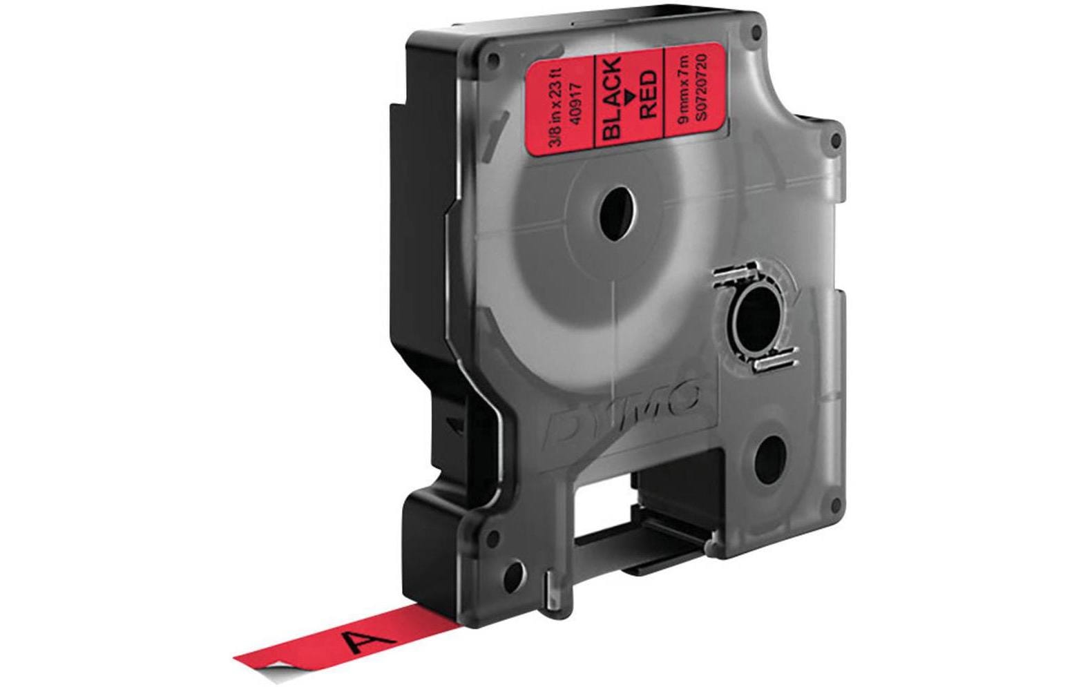 DYMO Schriftband – 9 mm × 7 m, rot, schwarz – für LabelManager, LabelWriter 450 DUO – D1-TAPE