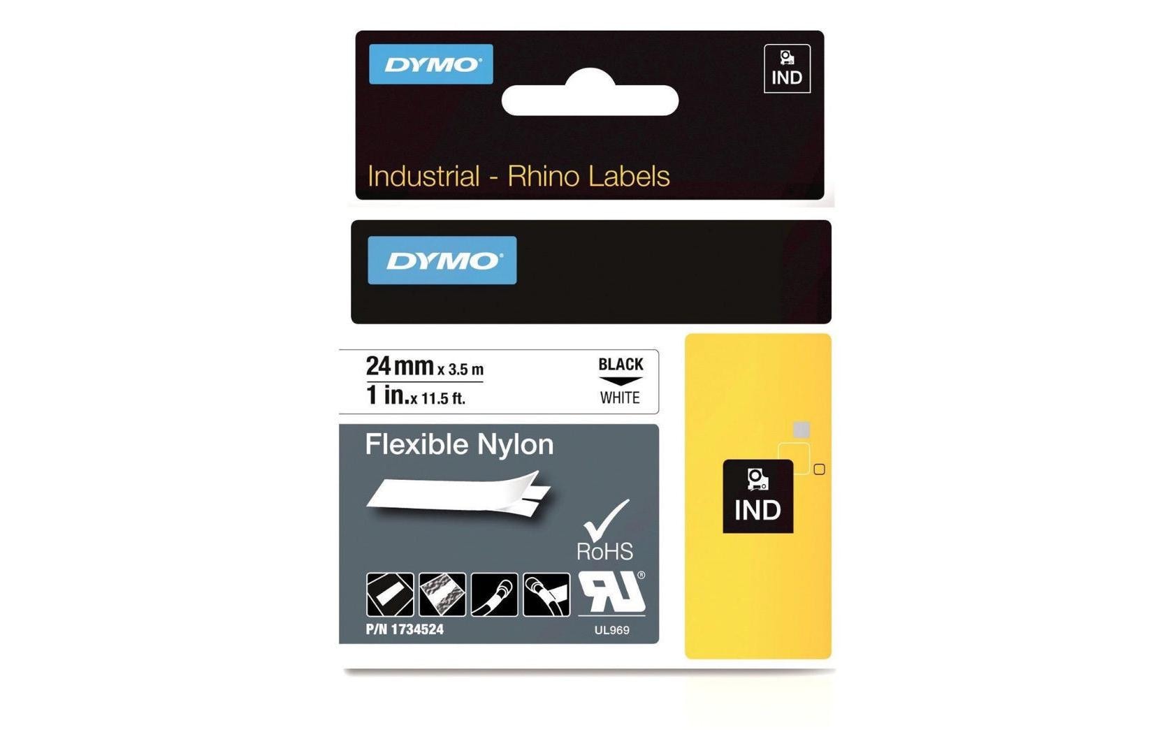 DYMO Schriftband – 24 mm, weiss, Rhino