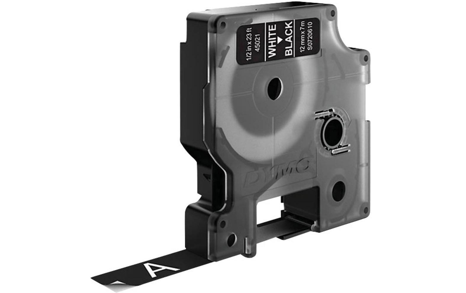 DYMO Schriftband – 12 mm × 7 m, schwarz, weiss – für LabelManager, LabelWriter 450 DUO – D1-TAPE
