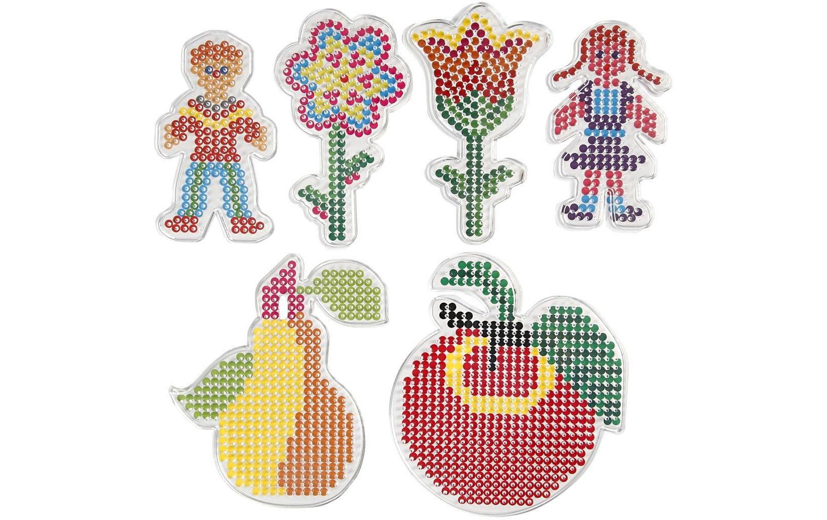 Creativ Company Steckplatten-Set Medium, Blume, Transparent, Set à 6, 8,5 × 14–14 × 16 cm