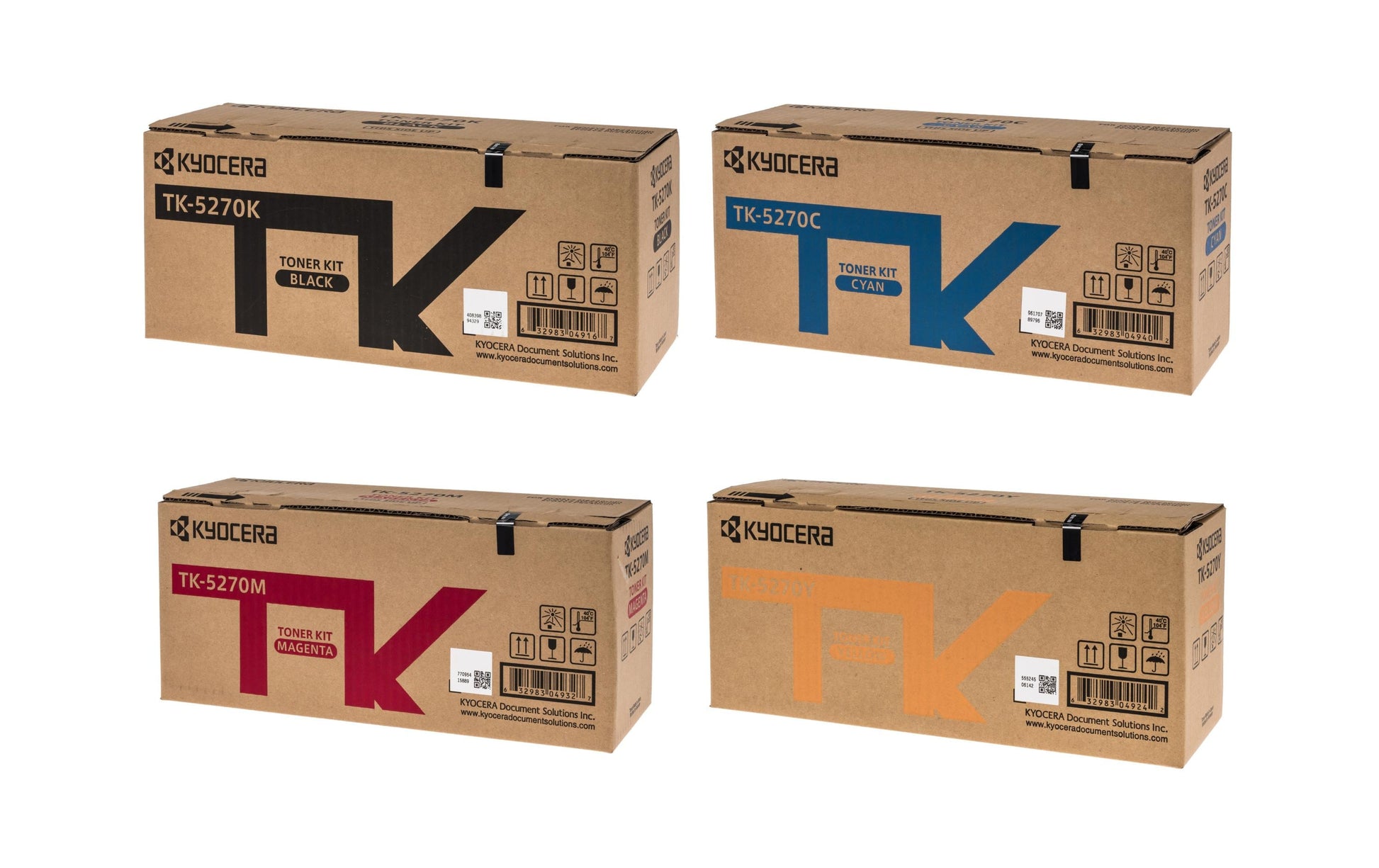 Kyocera – Toner-Multipack TK-5270 – BK/C/M/Y, 8000 Seiten – für Kyocera ECOSYS P6230cdn/M6230cidn/M6630cidn