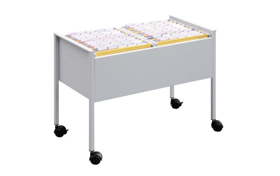 Durable Economy Hängemappenwagen – für 100 Hängemappen A4, mit Rollen, 760 × 592 × 425 mm, Silber