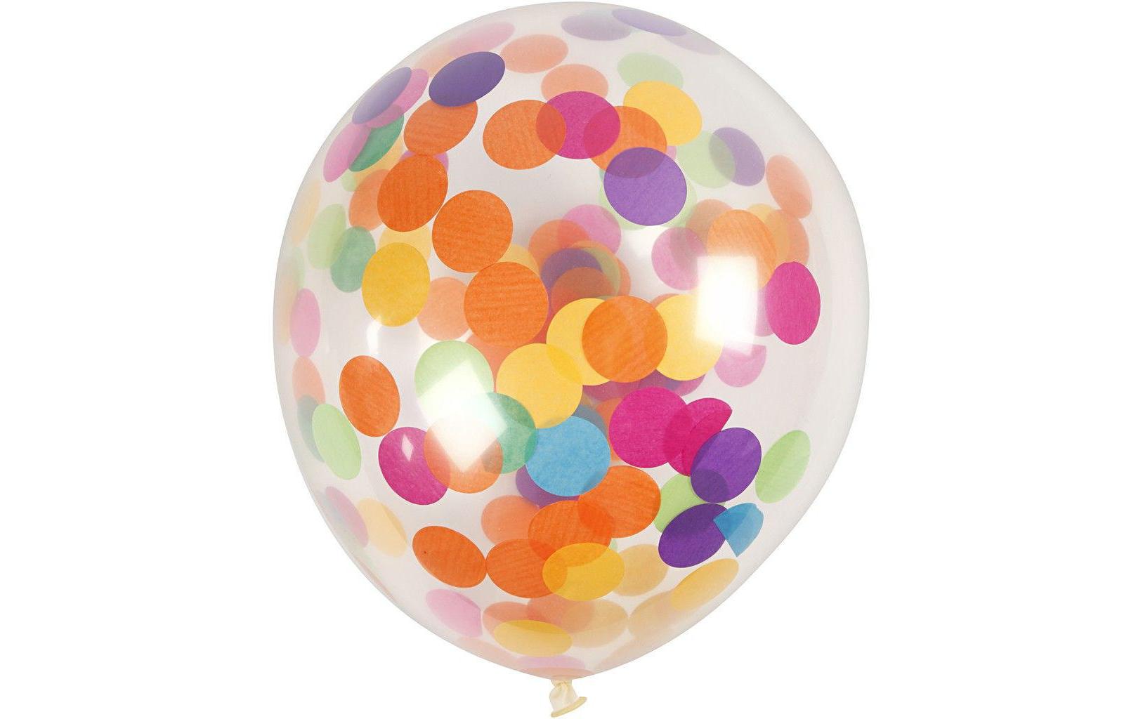 Creativ Company Konfetti Luftballons – Mehrfarbig – Ø 23 cm – Latex – 4 Stk