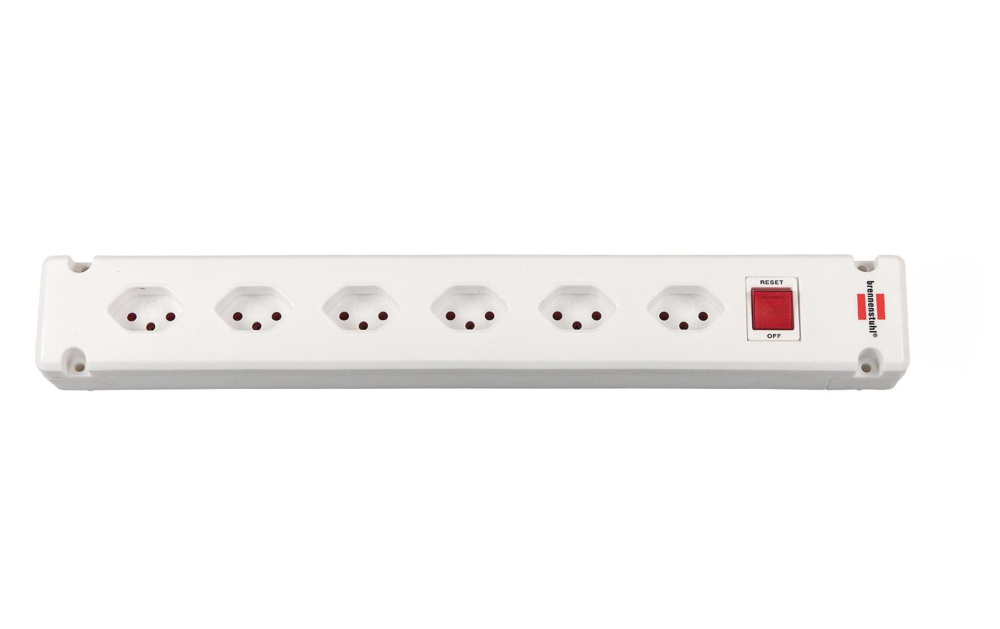Brennenstuhl Bremounta – Steckdosenleiste, 6× T13, mit Schalter, ohne Kabel, Stecker T12