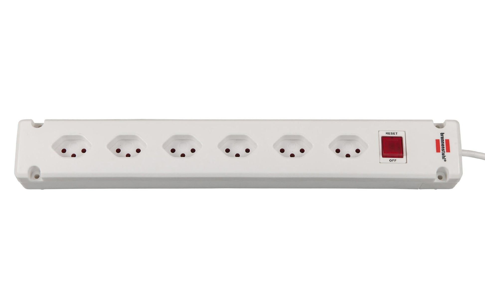 Brennenstuhl Bremounta Steckdosenleiste – 6× T13, 3 m, mit Schalter, Weiss