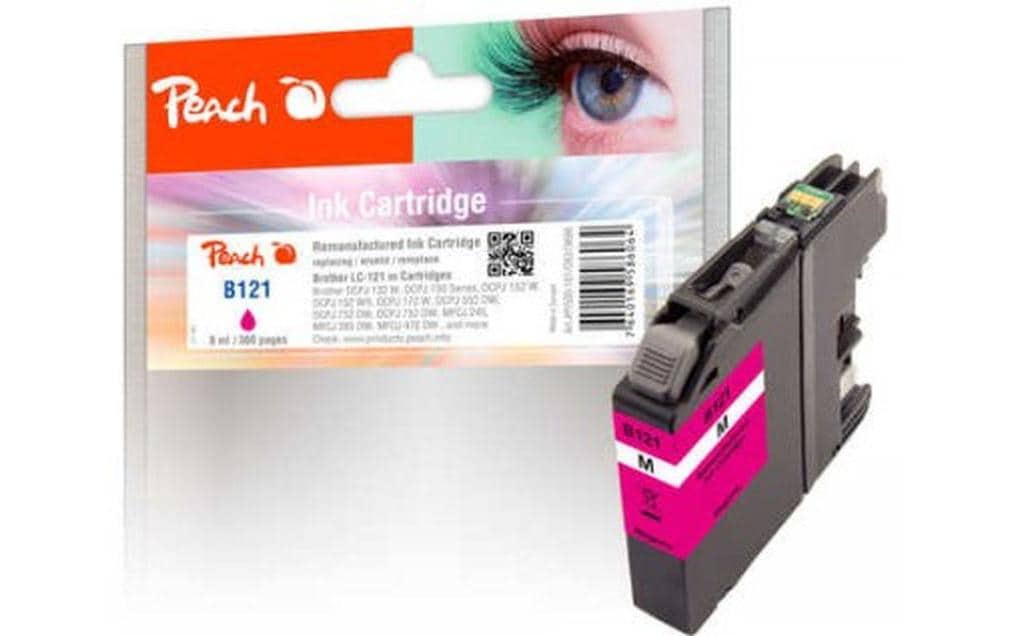 Peach LC-121M Magenta Tintenpatrone (Kompatibel) – 300 Seiten – für Brother MFCJ 470/475/650