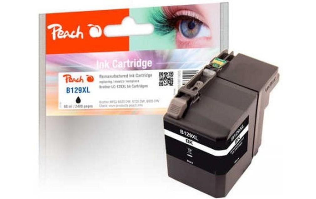 Peach LC-129XL Schwarz Tintenpatrone (Kompatibel) – 2'990 Seiten – für Brother MFCJ 6520/6720/6920