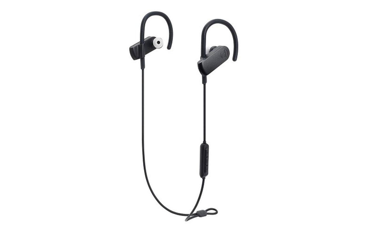 Audio-Technica ATH-SPORT70BT – In-Ear Ohrbügel Kopfhörer – Bluetooth 4.1, IPX5 – Schwarz – bis 6 h