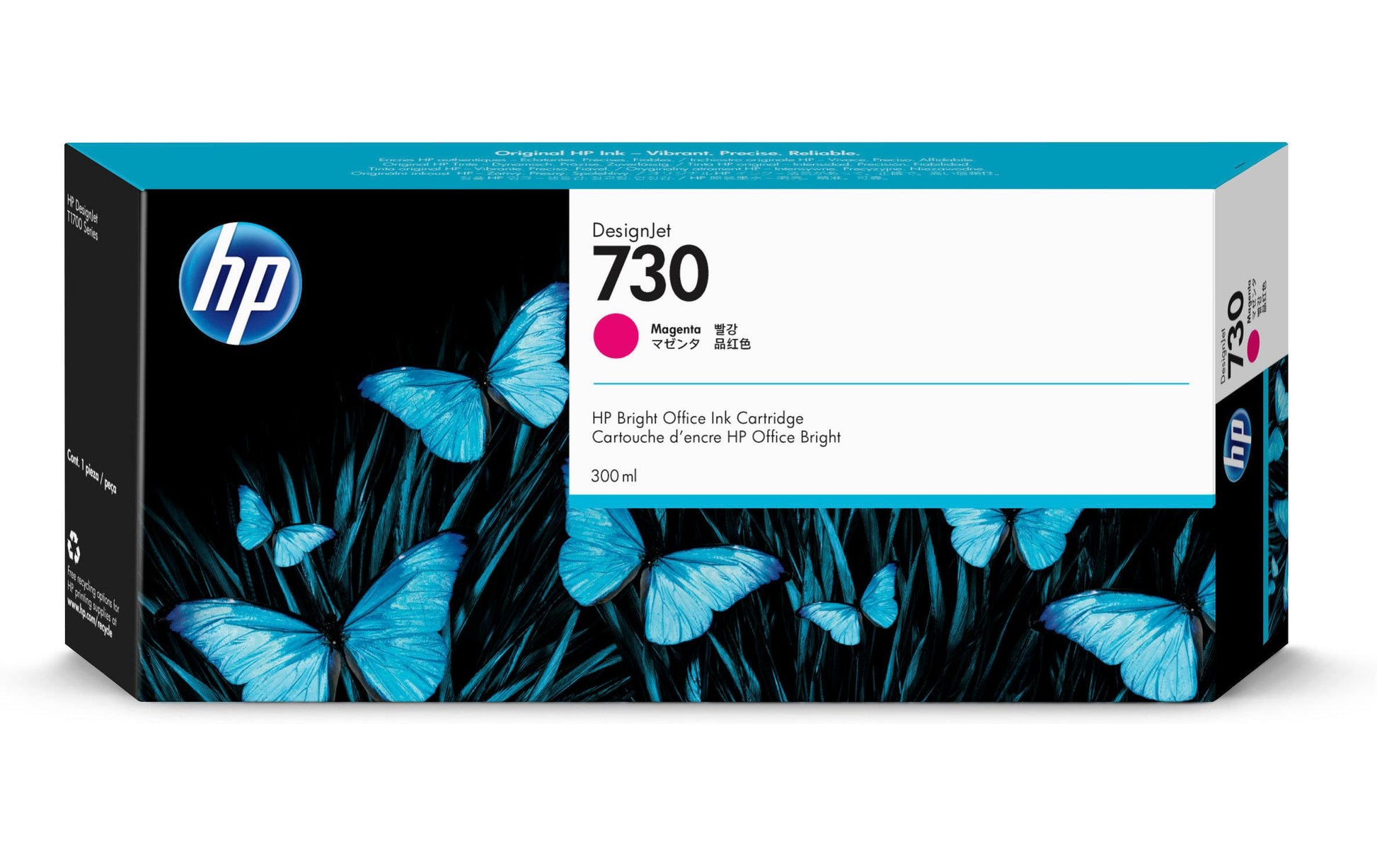 HP Tintenpatrone 730, Magenta, 300 ml – für Tintenstrahldrucker/Multifunktionsgeräte