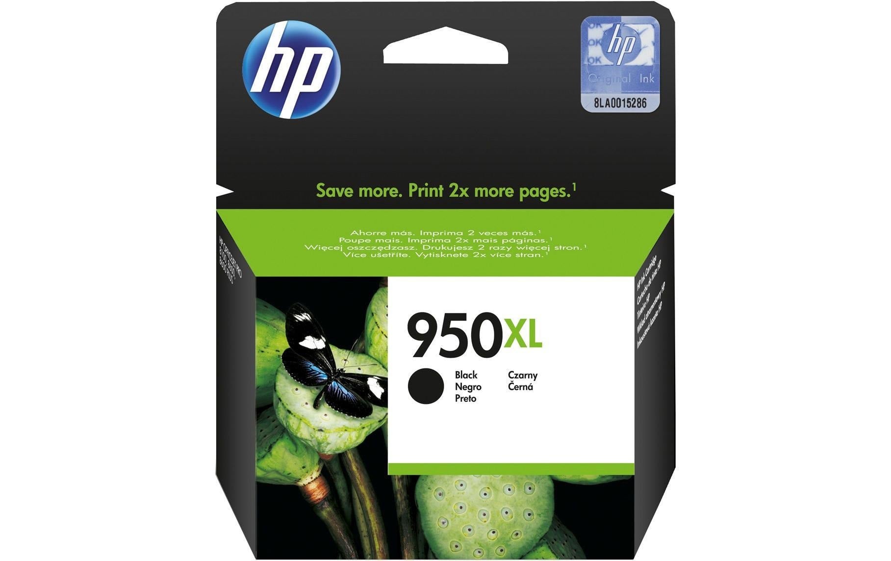 HP 950XL Schwarz Tintenpatrone (Original) – 2'300 Seiten – für HP OfficeJet Pro 276/8100/8600 …