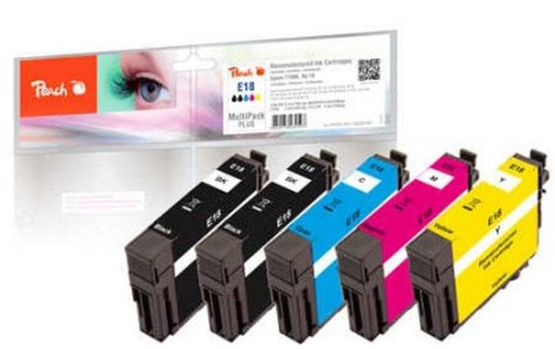 Peach Epson Tintenpatronen-Multipack 18, 5er-Pack, kompatibel – für Epson XP-100, XP-200, XP-300 und andere
