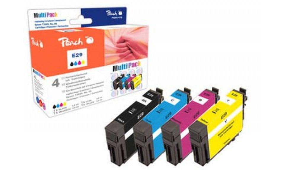 Peach Tintenpatronen-Multipack, Schwarz/Cyan/Magenta/Gelb (Kompatibel) – für Epson XP-235/240, XP-330/332 …