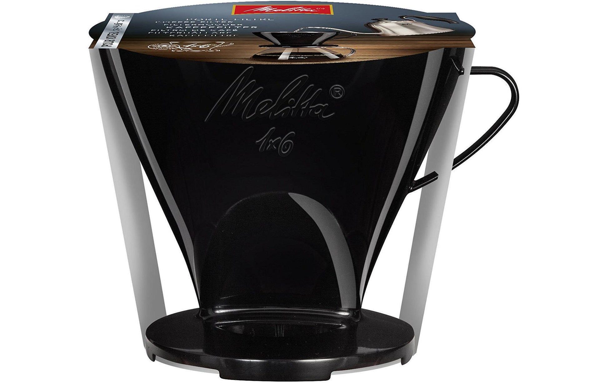 Melitta Kaffeefilter 1x6, Kunststoff, schwarz, spülmaschinengeeignet, für 2 Tassen