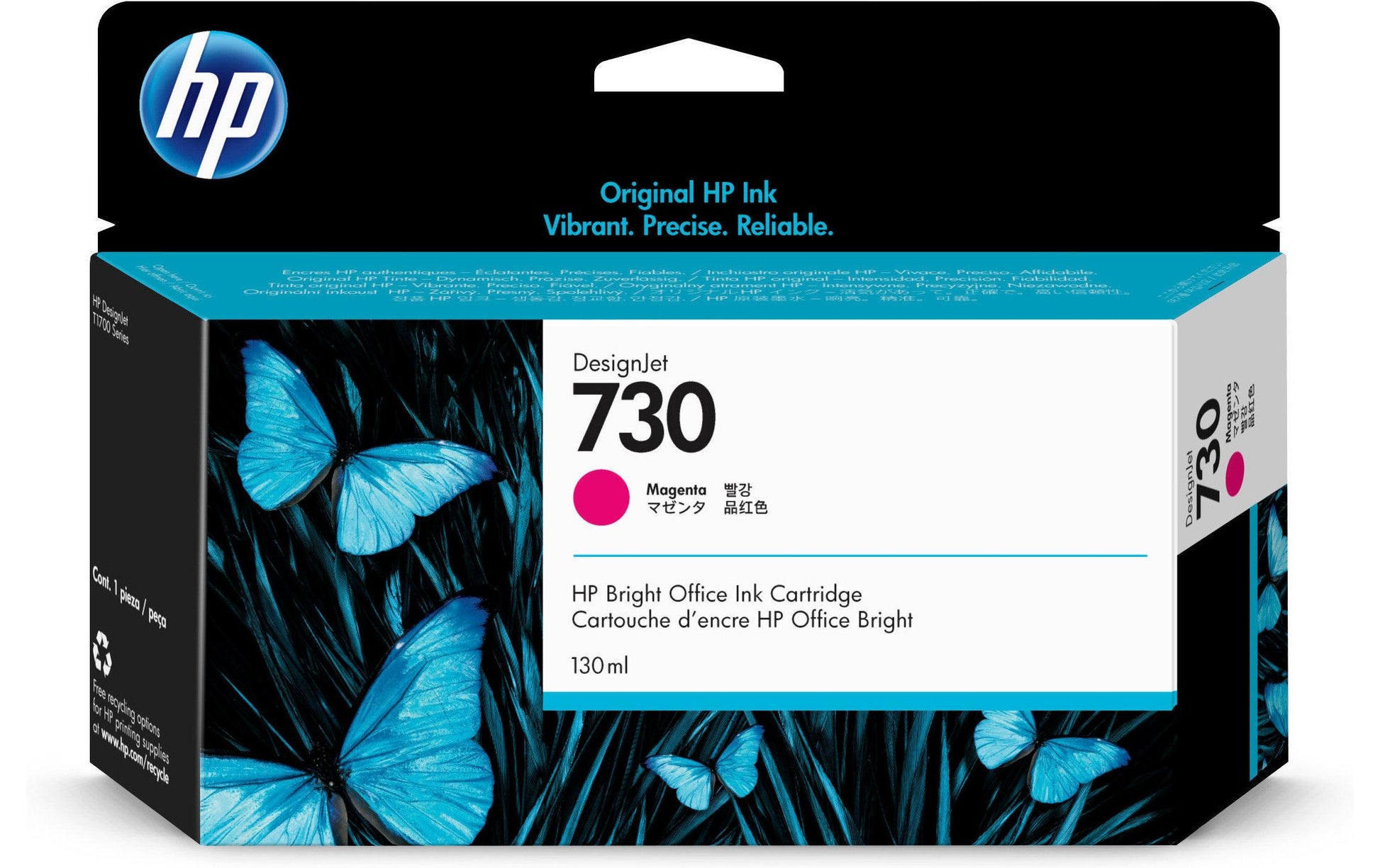 HP Tintenpatrone 730, Magenta, 130 ml – für Drucker/Multifunktionsgeräte