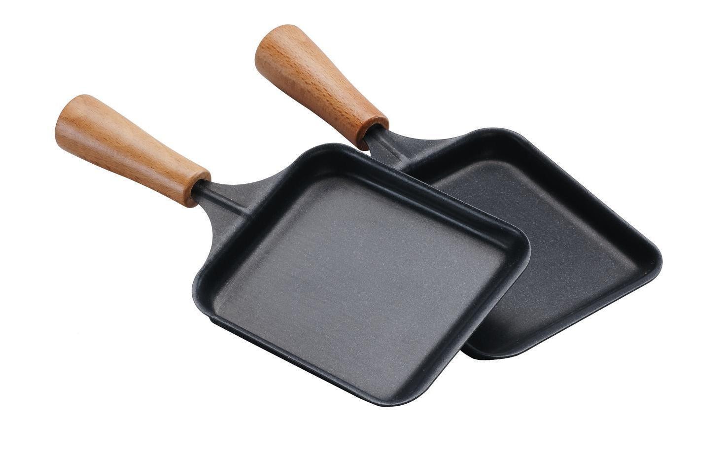 TTM Raclette-Pfännchen – 8,5 × 7,5 cm, 2 Stk., Schwarz