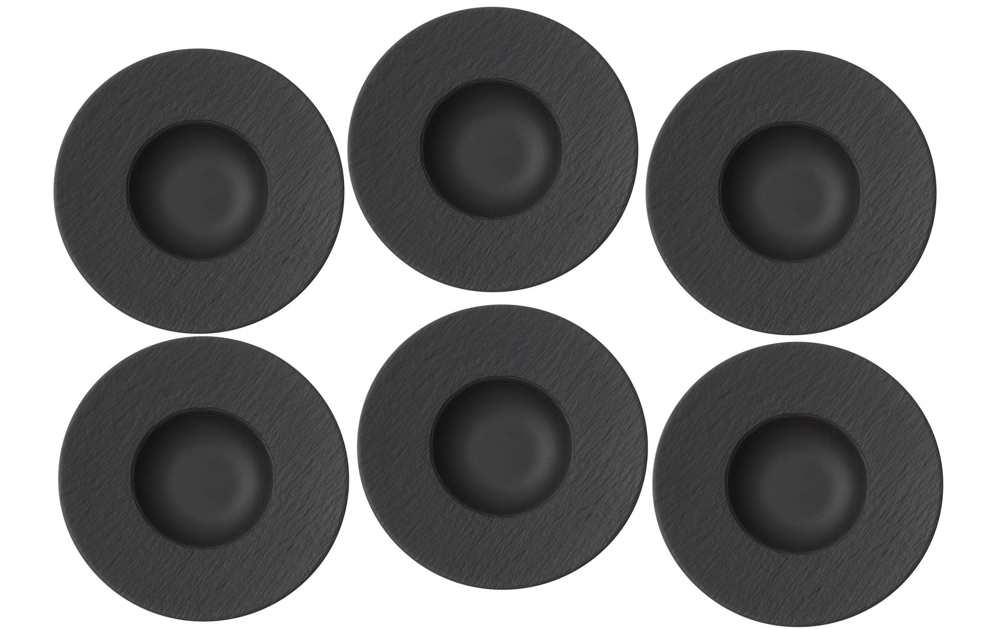 Villeroy & Boch Pastateller – Porzellan, Schwarz, Ø 29,0 cm, mikrowellengeeignet, spülmaschinenfest, 6 Stück