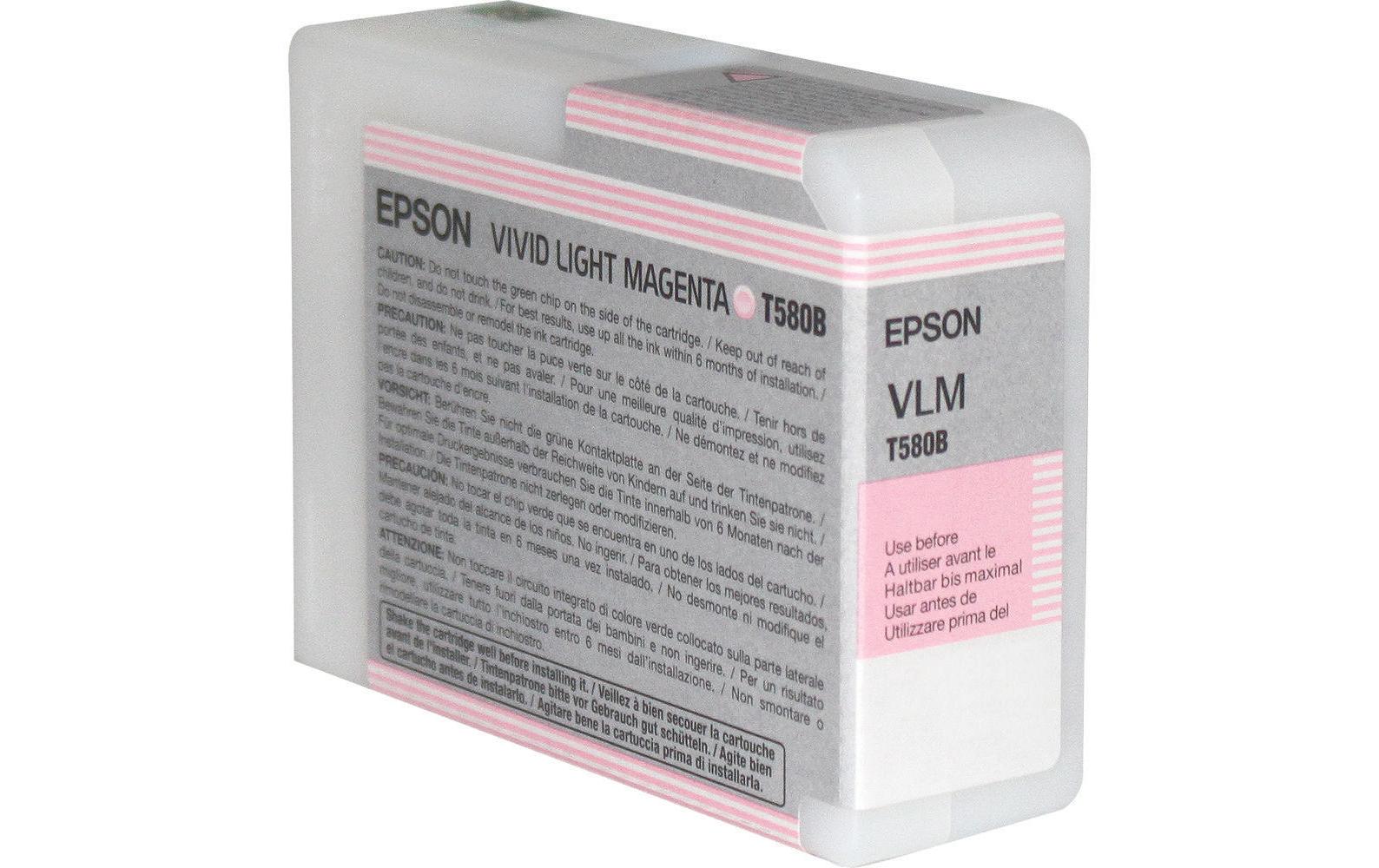 Epson Tintenpatrone T580B, Magenta, 80 ml – für Inkjetdrucker/Multifunktionsgeräte