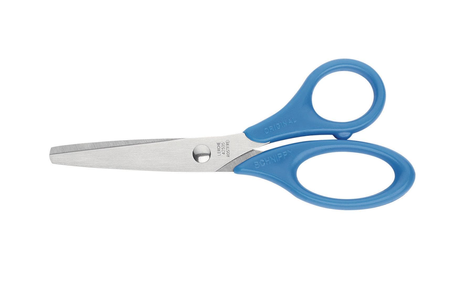 Lerche Kinderschere – 13,0 cm, Edelstahl, für Rechtshänder, abgerundete Spitzen, Kunststoff, farbig sortiert
