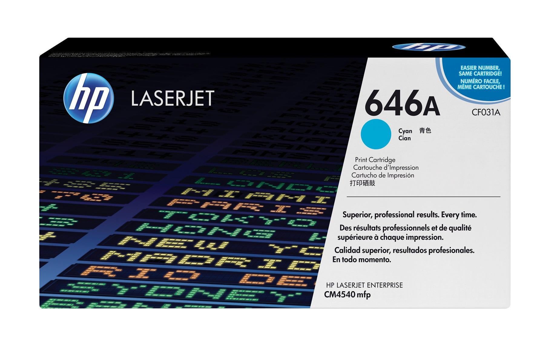 HP Toner 646A – cyan, 12500 Seiten – für Farb-Laserdrucker/Multifunktionsgeräte