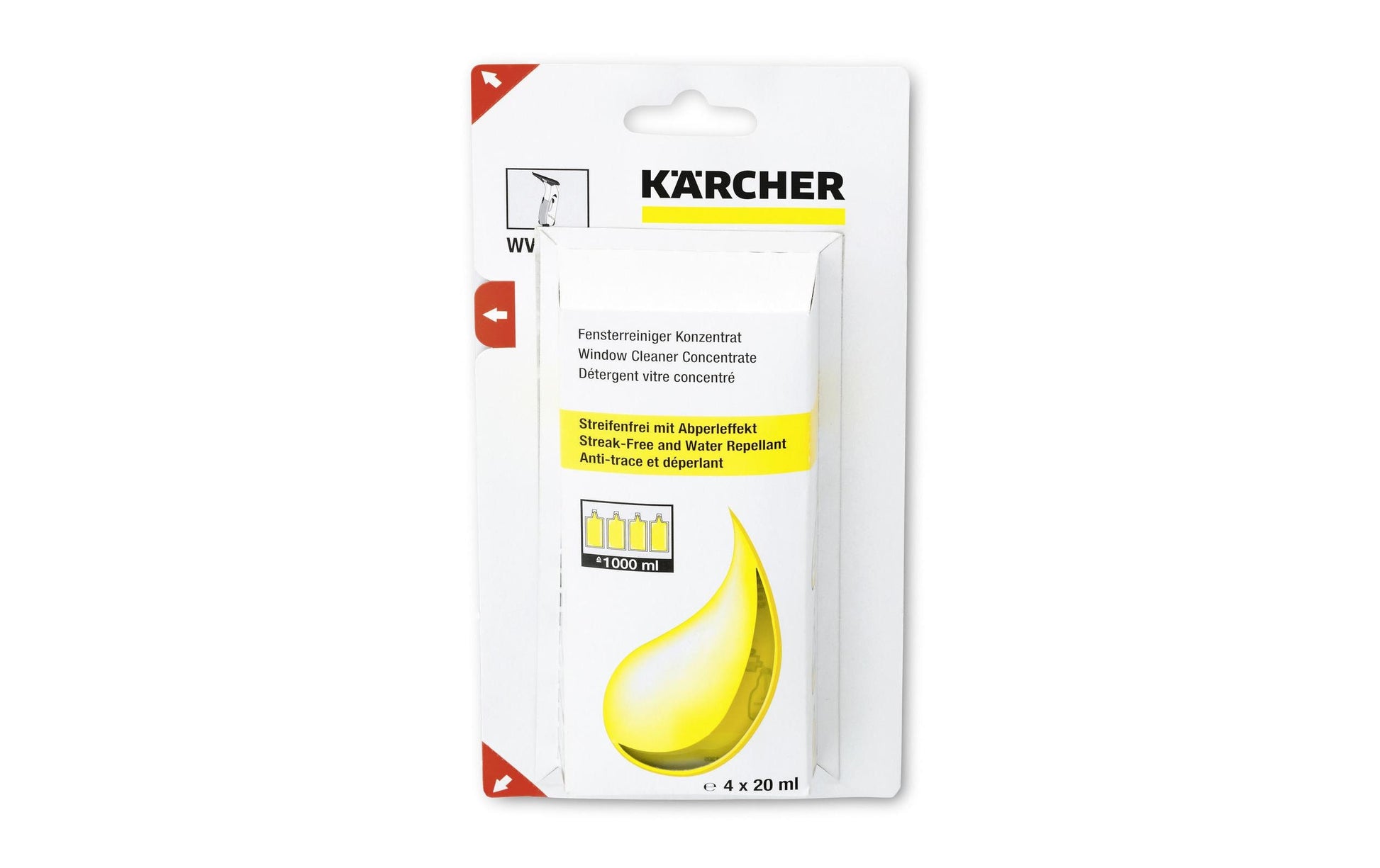 Kärcher RM 503 Glasreiniger für Fenster, für Kärcher WV/KV – 4×20 ml