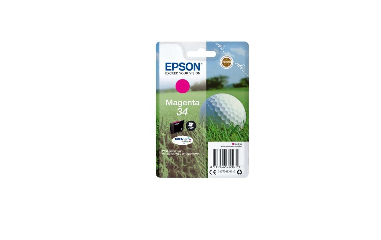 Epson Tintenpatrone 34, Magenta, 300 Seiten – für Tintenstrahldrucker/Multifunktionsgeräte
