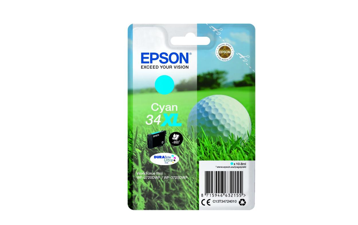 Epson Tintenpatrone 34XL, cyan – für Epson-Geräte