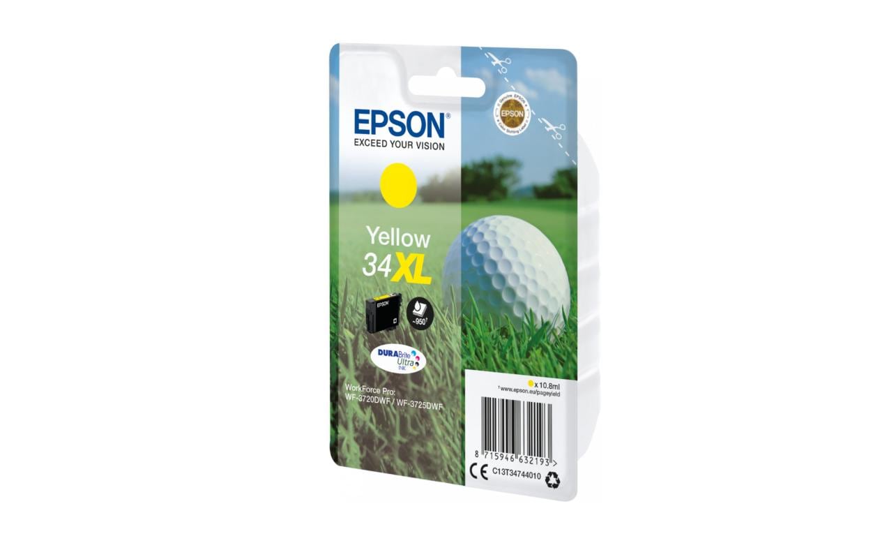 Epson Tintenpatrone 34XL, Gelb, 950 Seiten – für Tintenstrahldrucker/Multifunktionsgeräte