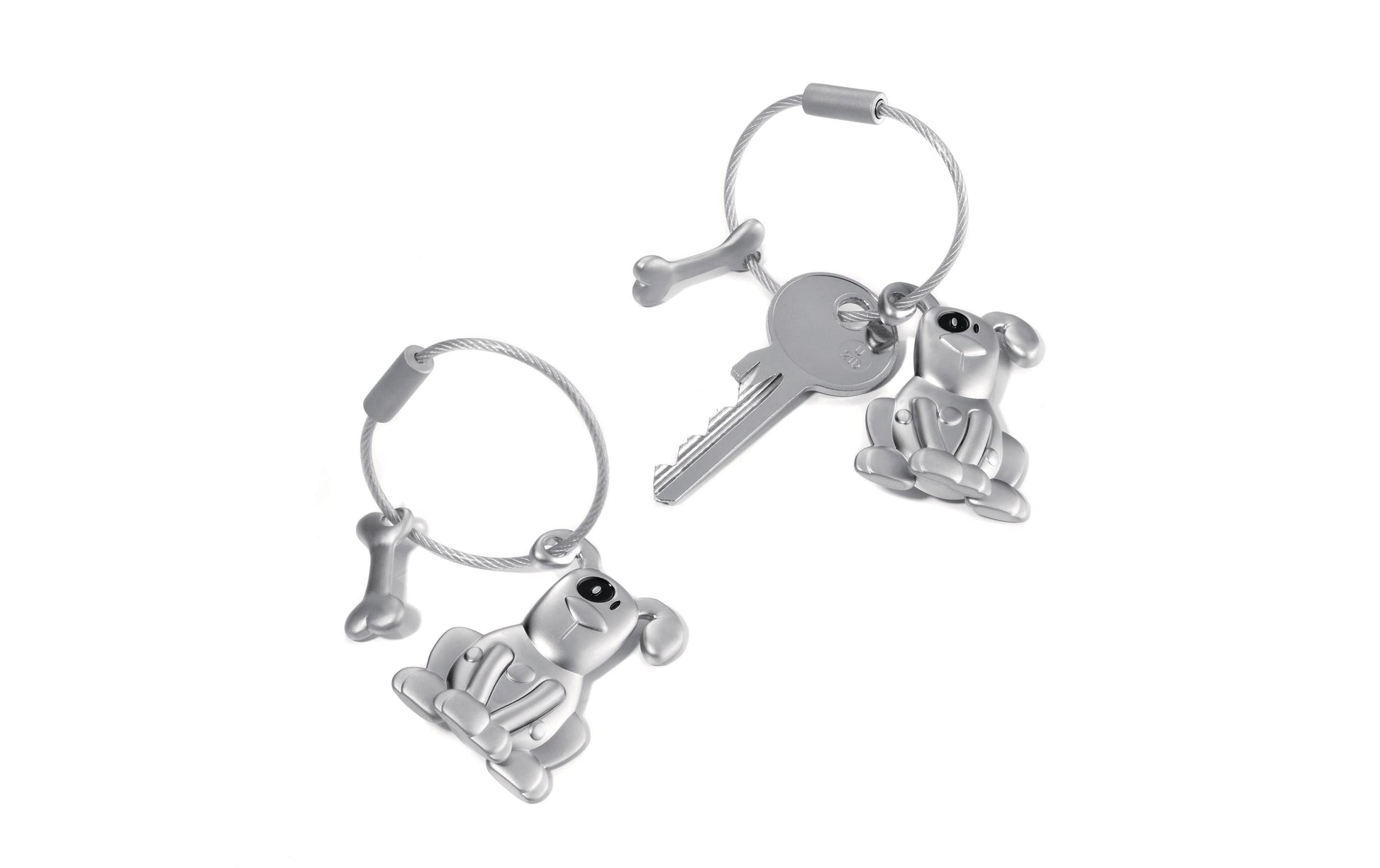TROIKA Schlüsselanhänger Hund – Silber, 31 × 9 mm