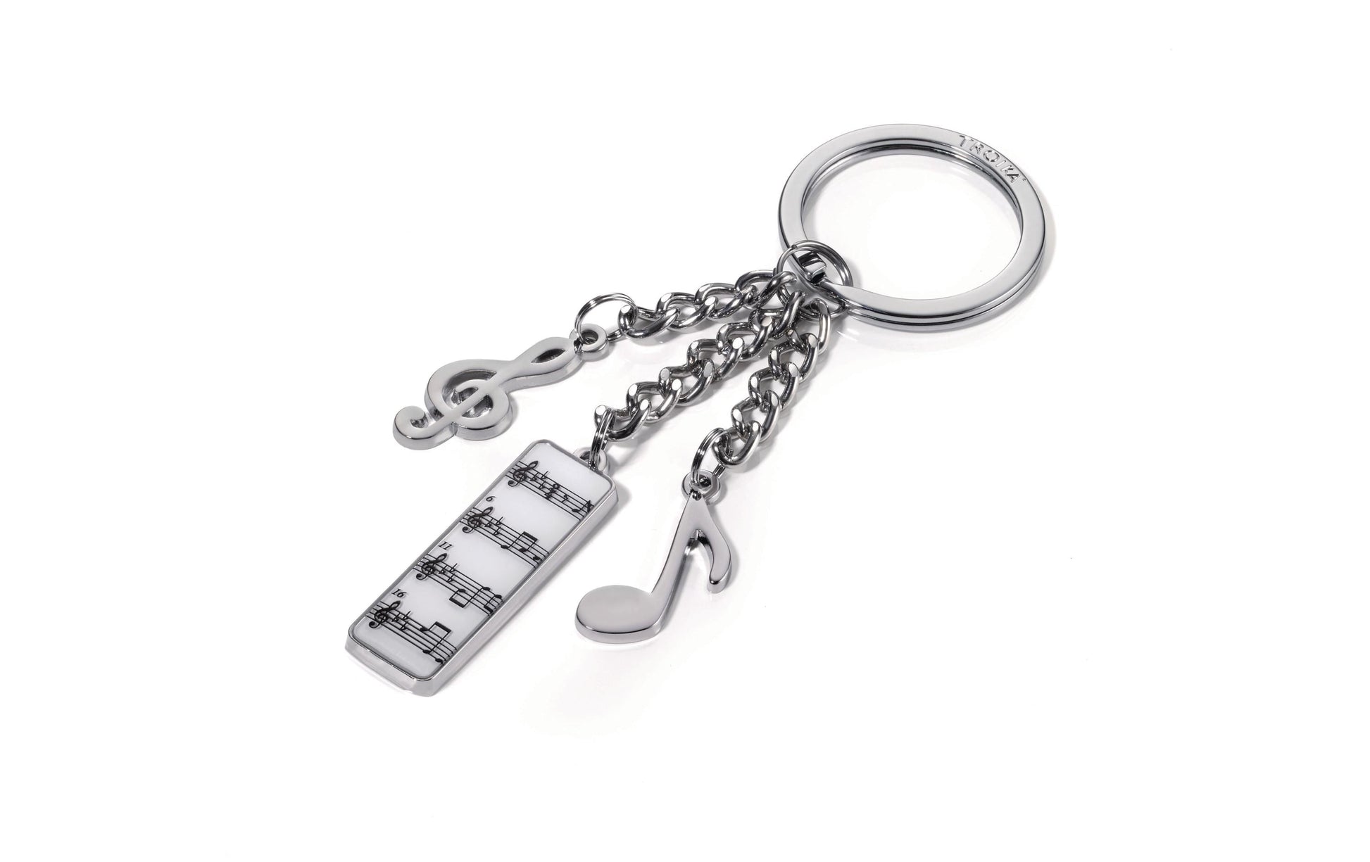 TROIKA Schlüsselanhänger 5. Sinfonie – Chrom, Silber, 35 × 11 mm