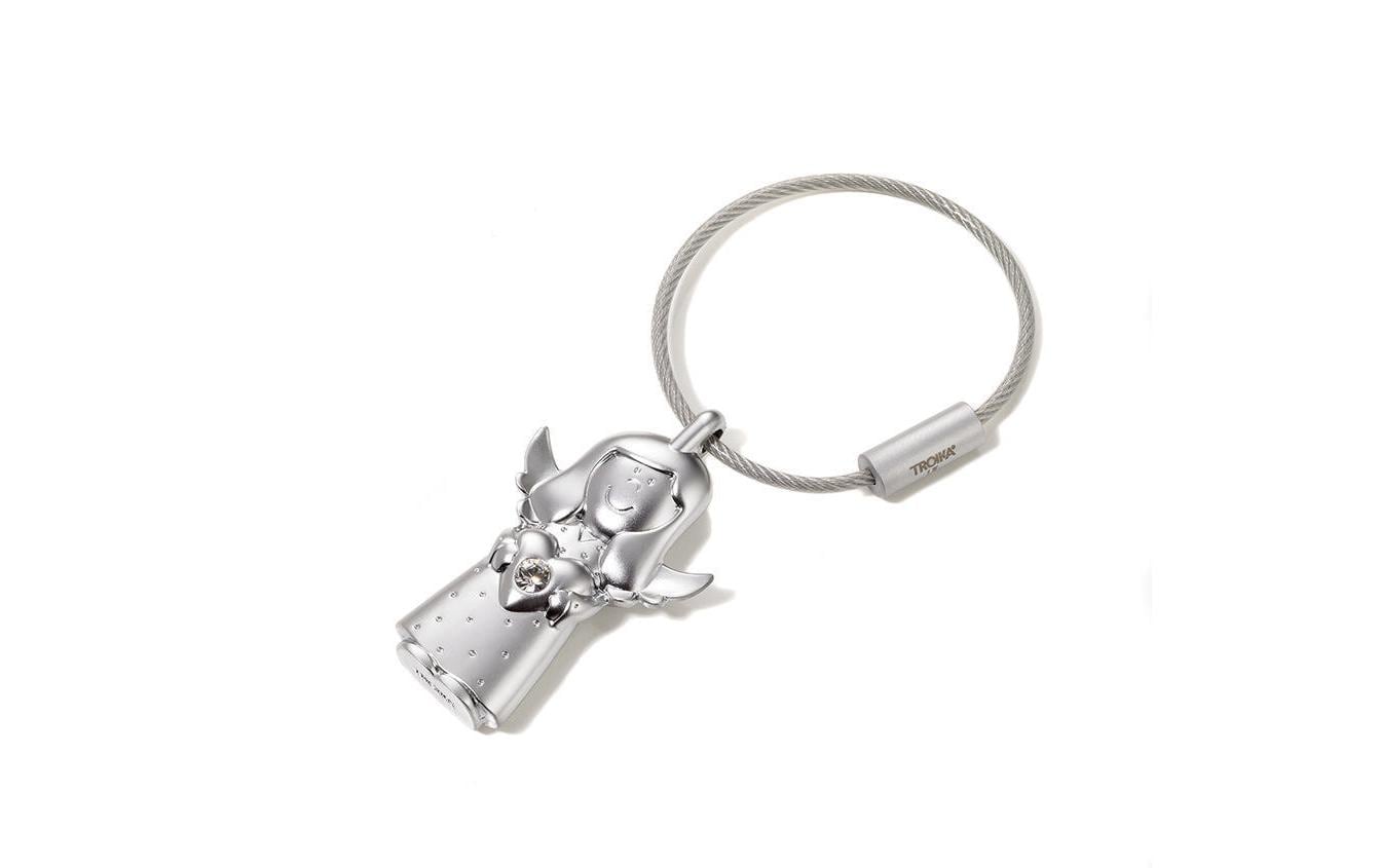 TROIKA Schlüsselanhänger Valerie Prinzessin – mit Karabiner, Metall, Silber, 29 × 9 mm