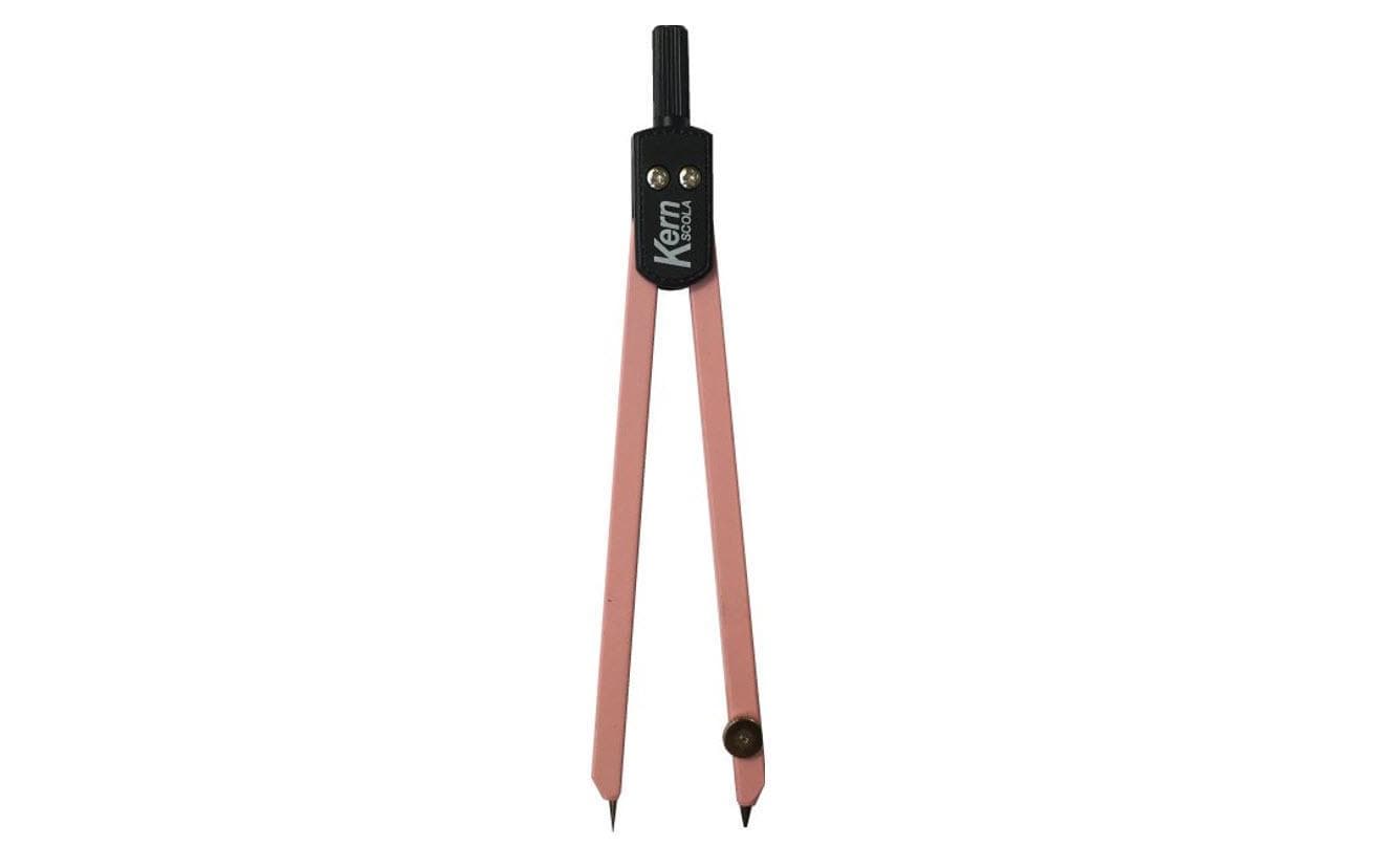 KERN Scola Pastell Zirkel – Länge 135 mm, max. Kreis-Ø 30 cm, inkl. Minendose, rosa