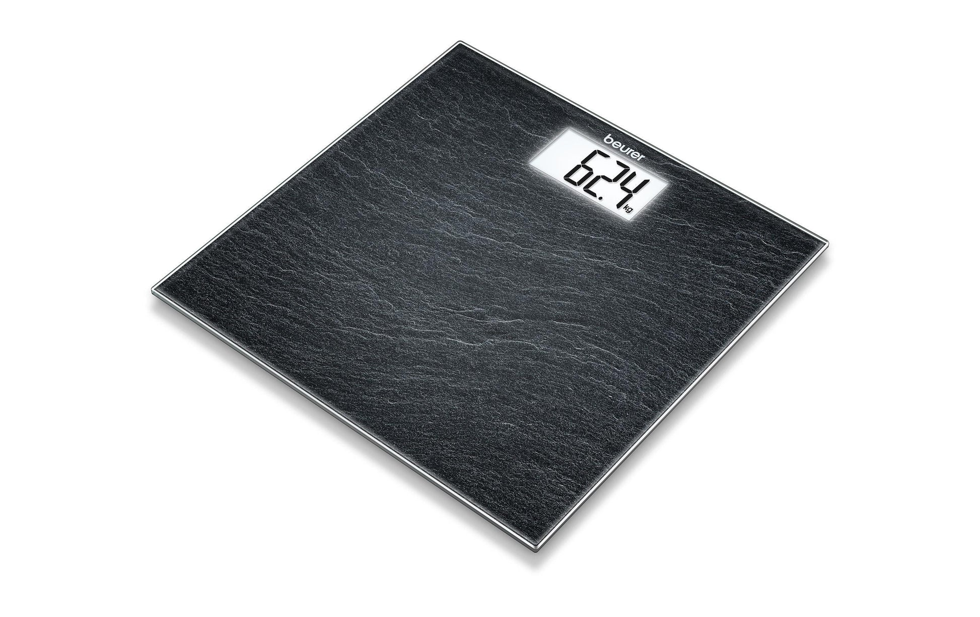 Beurer Personenwaage GS03 – 30×30×1,9 cm, Sicherheitsglas, 150 kg, Schwarz