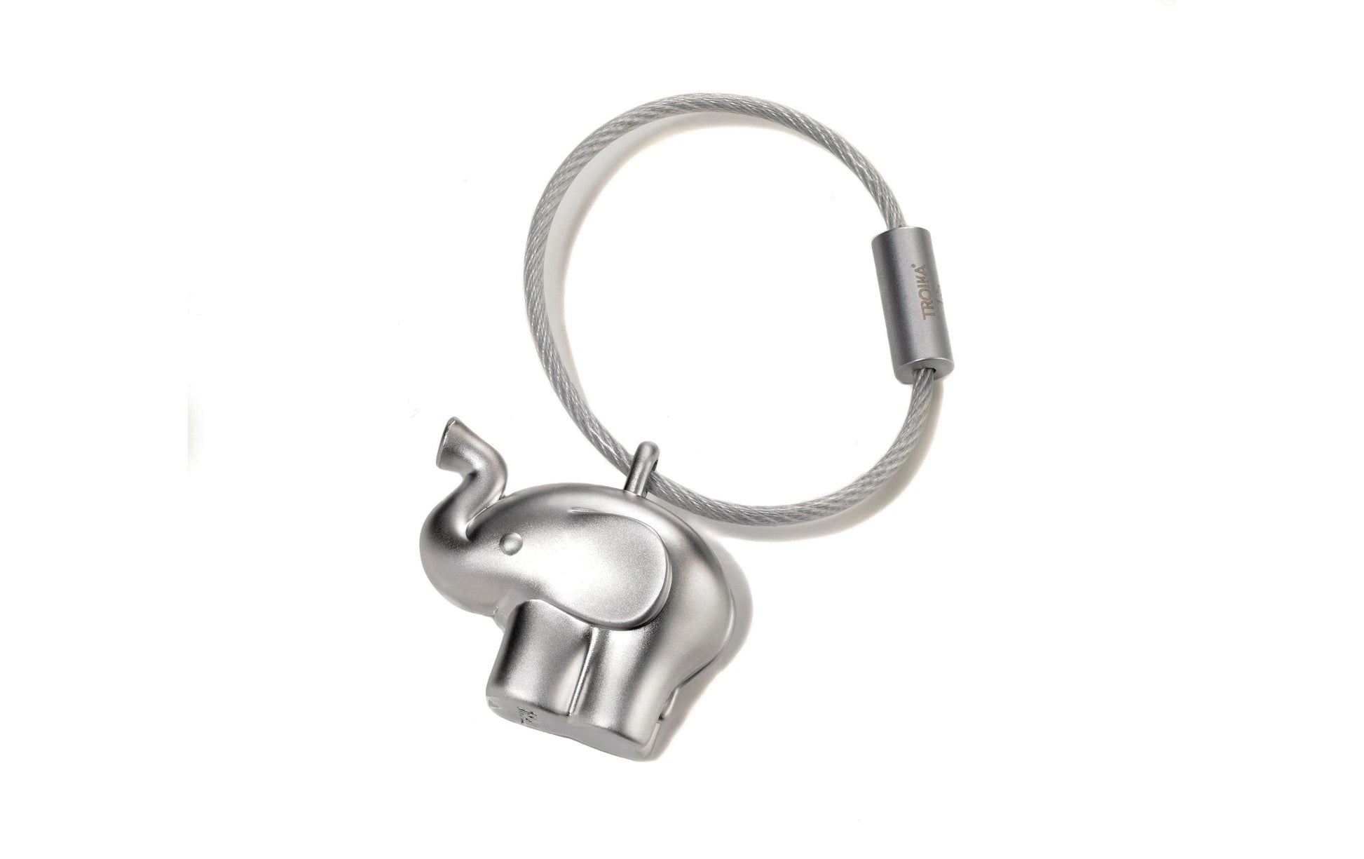 TROIKA Schlüsselanhänger Little Elephant – Silber, 17 × 30 mm