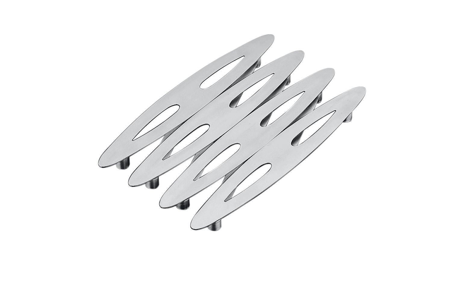 WMF Topfuntersetzer 22 × 14 cm, Cromargan (Edelstahl), zusammenklappbar, Silber