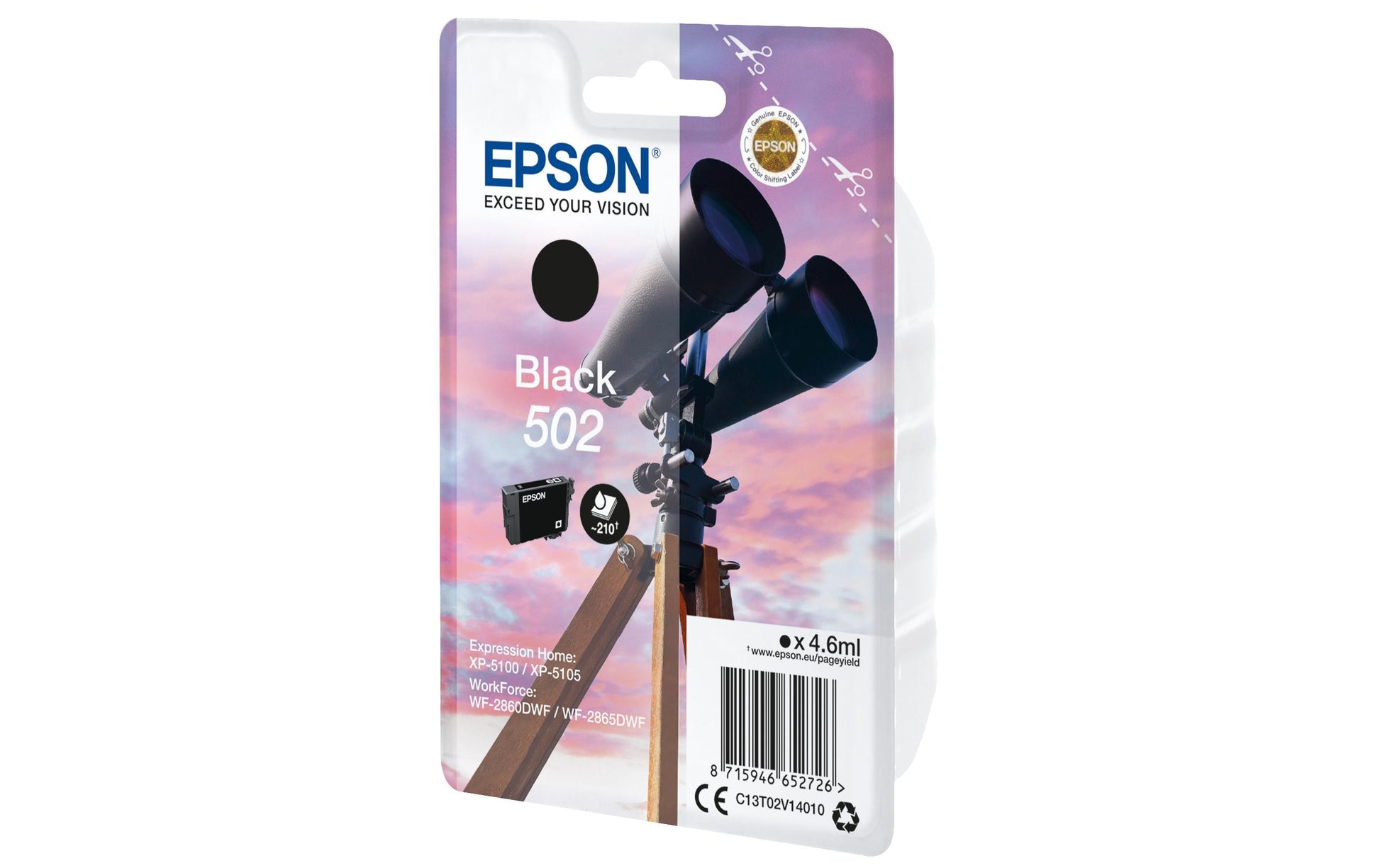 Epson Tintenpatrone 502, Schwarz, 210 Seiten