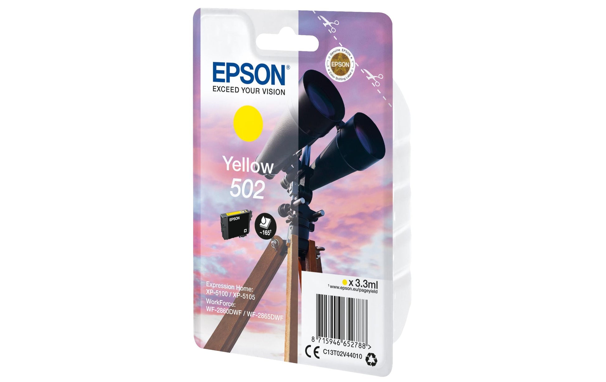 Epson Tintenpatrone 502, Gelb, 165 Seiten