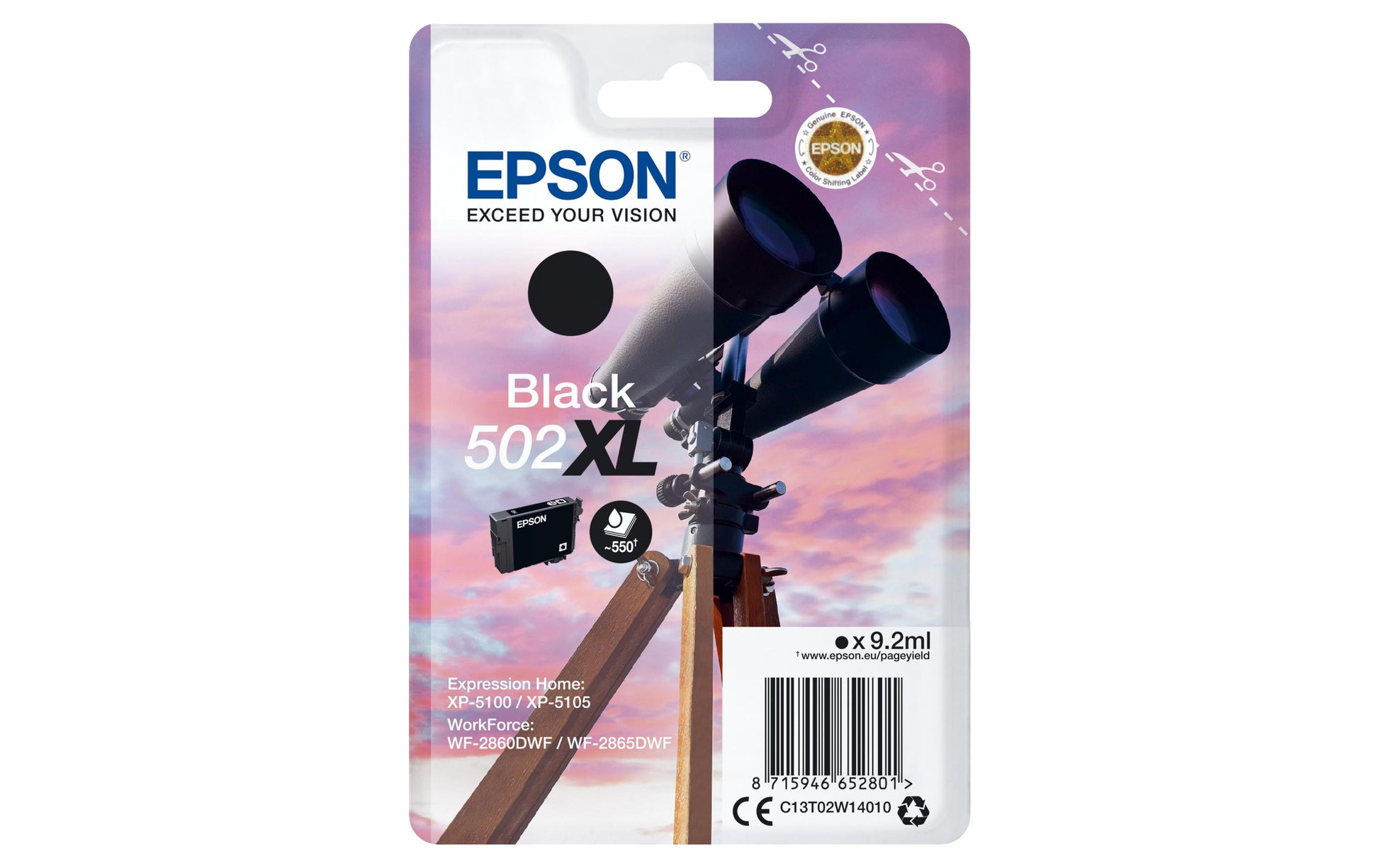 Epson Tintenpatrone 502XL, Schwarz – für Tintenstrahldrucker/Multifunktionsgeräte
