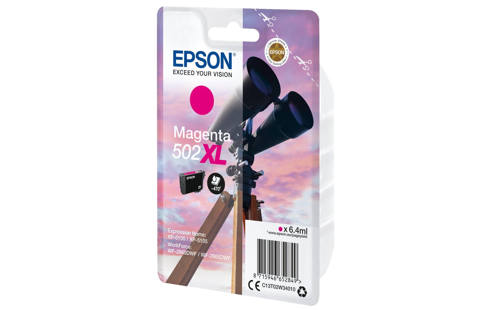 Epson Tintenpatrone 502XL, Magenta, 6,4 ml